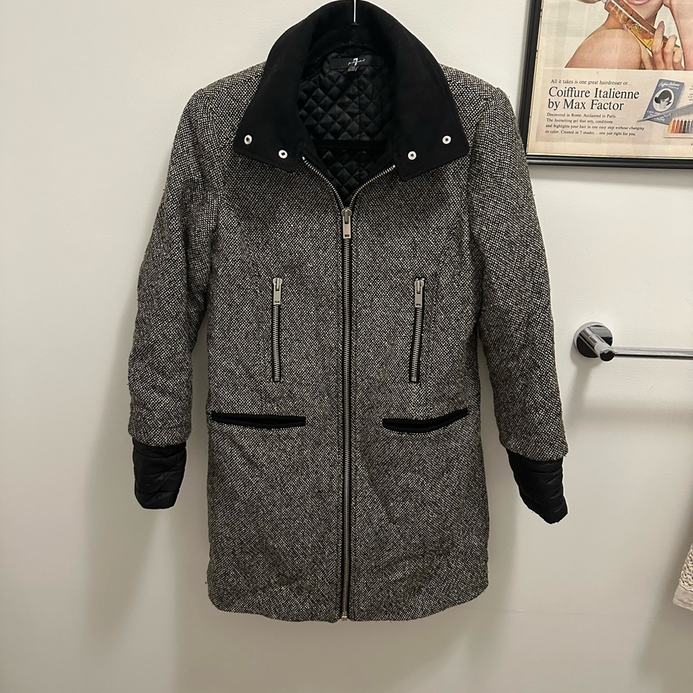 7 for all mankind Gray Tweed Coat
